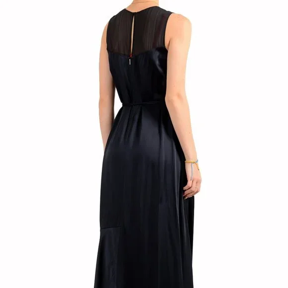 Hugo Boss Women's Dalatena Navy Blue Evening Maxi Dress US 2 IT 38